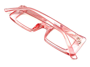 Women's Classic Modern RETRO Style Clear Lens EYE GLASSES Rectangular Pink RX-Capable Optical Fashion Frame 81071