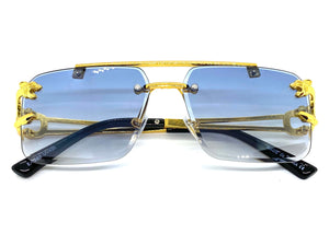 Classy Elegant Luxury Designer Hip Hop Style SUNGLASSES Gold Frame E0945