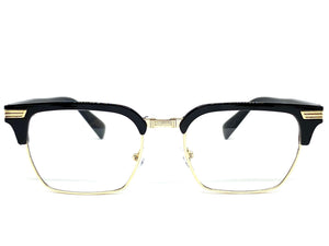 Men's Classic Vintage RETRO Style Clear Lens EYE GLASSES Black & Gold Fashion Frame 27539