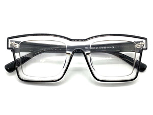 Classic Vintage Retro Style Clear Lens EYEGLASSES Black Optical Frame - RX Capable 5202
