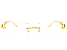Men's Classy Elegant Luxury Designer Style Clear Lens EYE GLASSES Rimless Gold Frame 5152