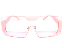 Futuristic Modern Retro Shield Style SUNGLASSES Large Pink Frame & Lens 58794