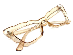 Classic Vintage Retro Cat Eye Style Clear Lens EYEGLASSES Nude Optical Frame - RX Capable 81121
