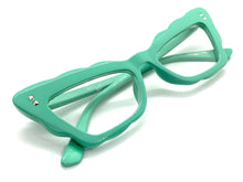 Classic Vintage Retro Cat Eye Style Clear Lens EYEGLASSES Turquoise Optical Frame - RX Capable 81121