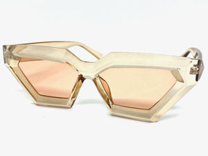 Classic Modern Retro Cat Eye Style SUNGLASSES Champagne Frame 80427