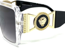 Men's Classy Elegant Luxury Designer Style SUNGLASSES Transparent Frame with Gold Medallion 58775