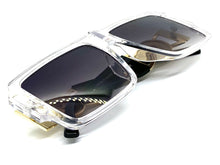 Men's Classy Elegant Luxury Designer Style SUNGLASSES Transparent Frame with Gold Medallion 58775
