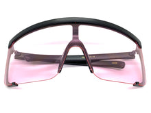 Oversized Modern Retro Shield Style SUNGLASSES Huge Black Frame Pink Lens 6332