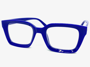Classic Vintage Retro Style Clear Lens EYEGLASSES Blue Optical Frame - RX Capable 5101