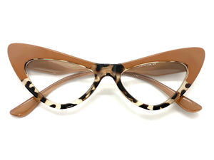 Classic Retro Cat Eye Style Clear Lens EYEGLASSES Leopard Optical Frame - RX Capable 98066