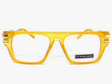 Classic Luxury Retro Hip Hop Style Clear Lens EYEGLASSES Orange & Gold Frame 2685