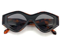 Classic Modern Retro Style SUNGLASSES Funky Black & Tortoise Frame 80405