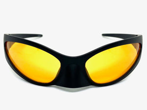 Classic Modern Retro Raver Party Bat SUNGLASSES Funky Black Frame 80152