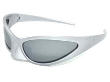 Classic Modern Retro Raver Party Bat SUNGLASSES Funky Silver Frame 80152