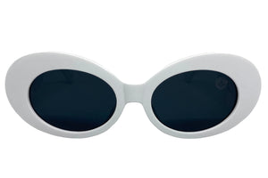 Oversized Exaggerated Retro Style SUNGLASSES Large Thick White Oval Frame 4078