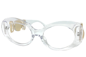 Oversized Exaggerated Retro Style Clear Lens EYEGLASSES Large Thick Transparent Oval Frame 4078