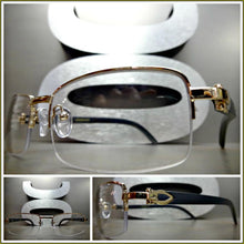 Rectangle Rose Gold Clear Lens Wooden Glasses