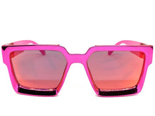 Classic Luxury Modern Retro Hip Hop Style SUNGLASSES Square Pink Chrome Frame 30461